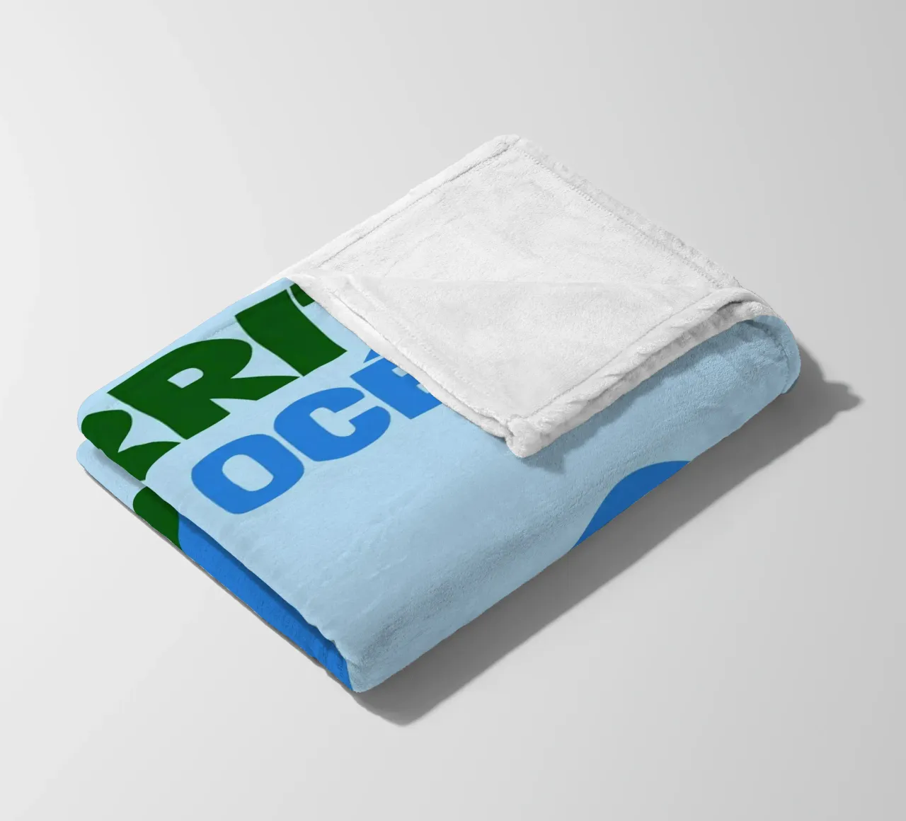 Biarritz Océan Poster - Abstract Waves, Basque Coast Vibes fleece blanket by NorwesClub