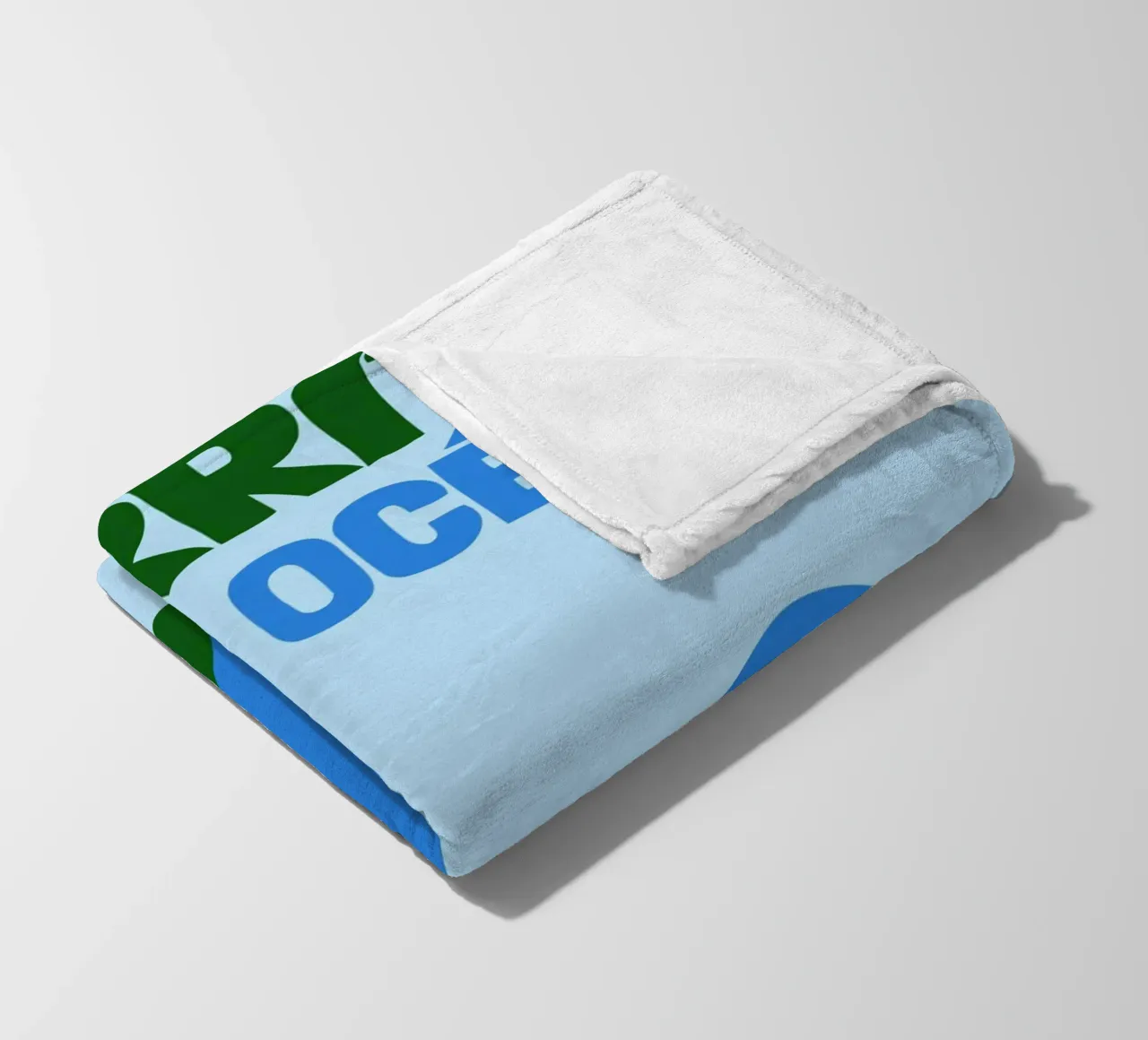 Biarritz Océan Poster - Abstract Waves, Basque Coast Vibes fleece blanket by NorwesClub