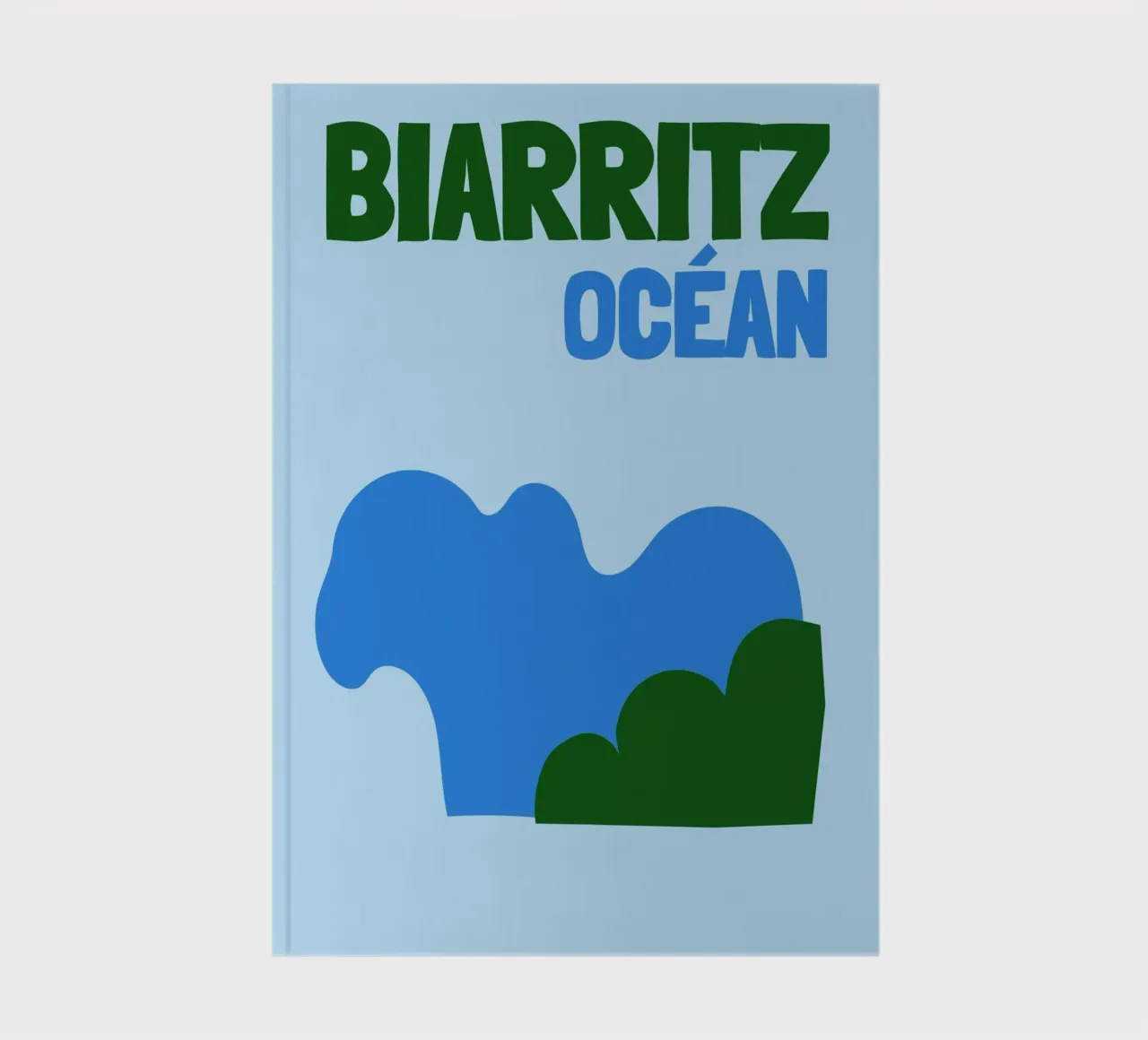 Biarritz Océan Poster - Abstract Waves, Basque Coast Vibes notebook by NorwesClub