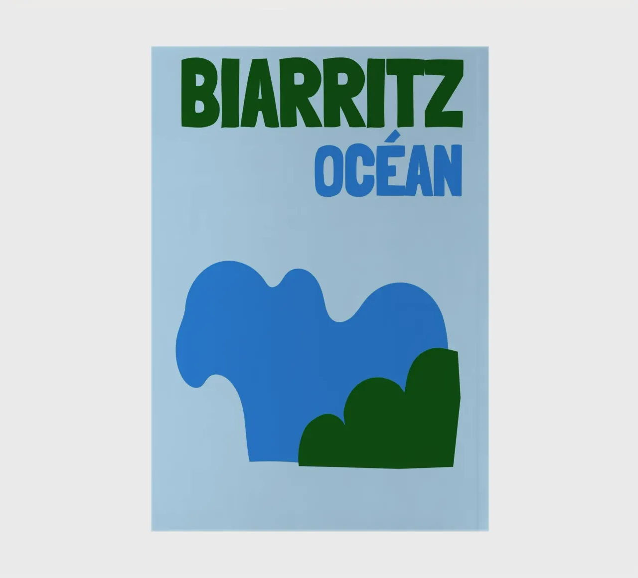 Biarritz Ocean Poster - Abstract Waves, Basque Coast Vibes Notizbuch von NorwesClub
