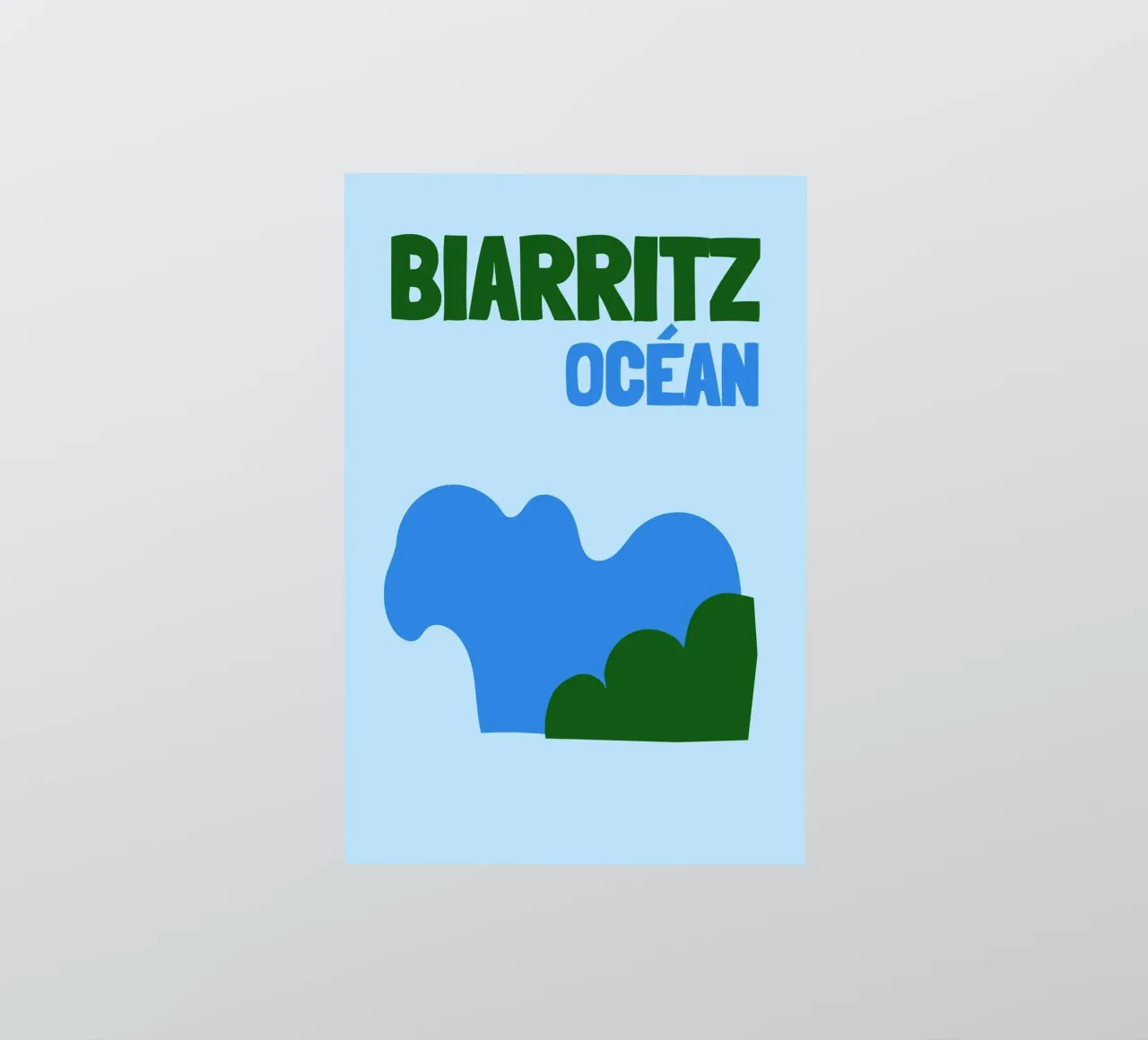 Biarritz Ocean Poster - Abstract Waves, Basque Coast Vibes Sticker von NorwesClub