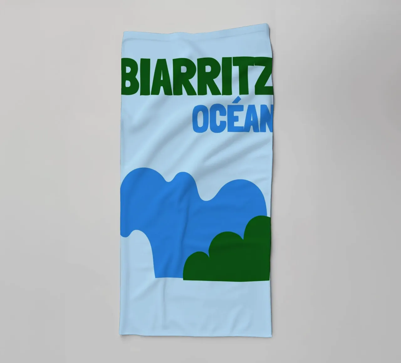 Biarritz Océan Poster - Abstract Waves, Basque Coast Vibes towel by NorwesClub