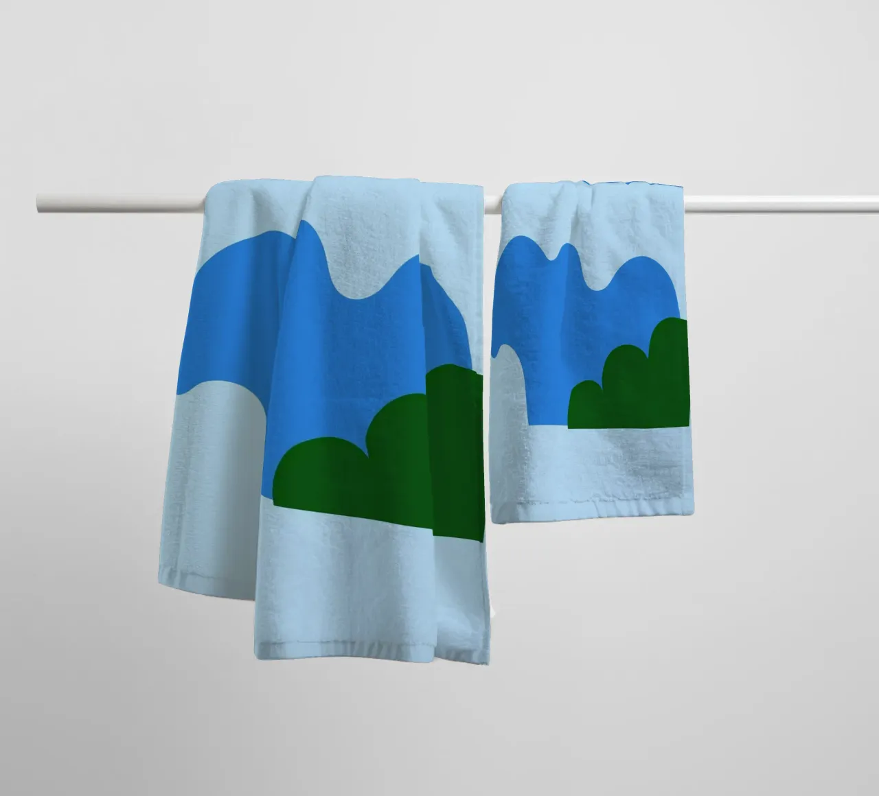 Biarritz Océan Poster - Abstract Waves, Basque Coast Vibes towel by NorwesClub