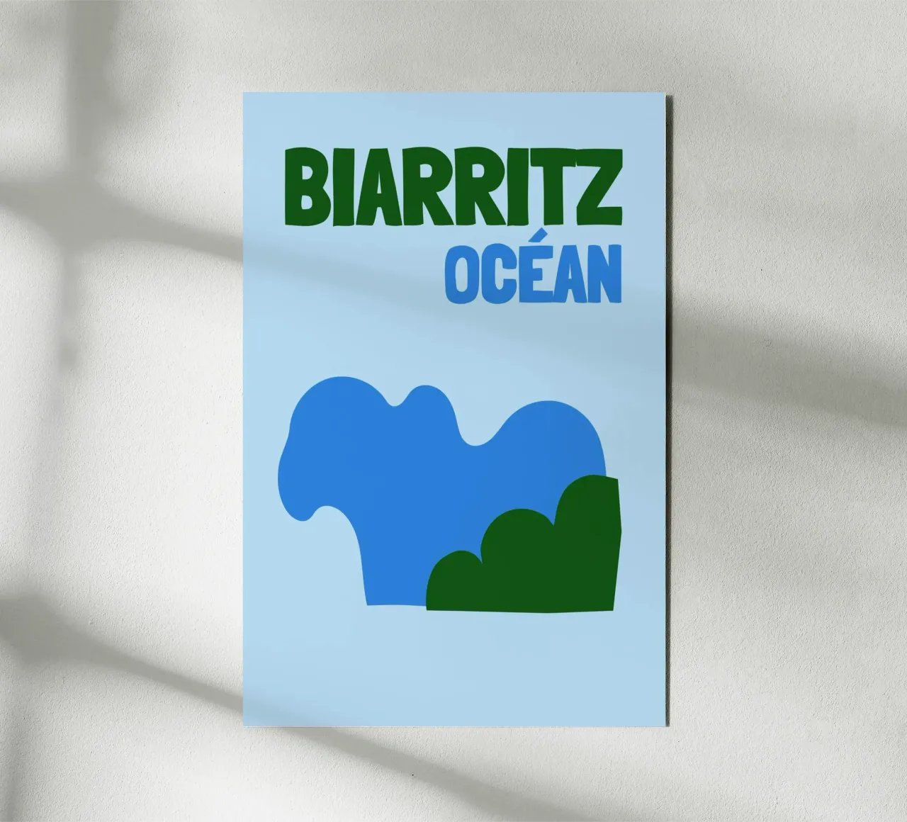 Biarritz Ocean Poster - Abstract Waves, Basque Coast Vibes Alu-Dibond von NorwesClub