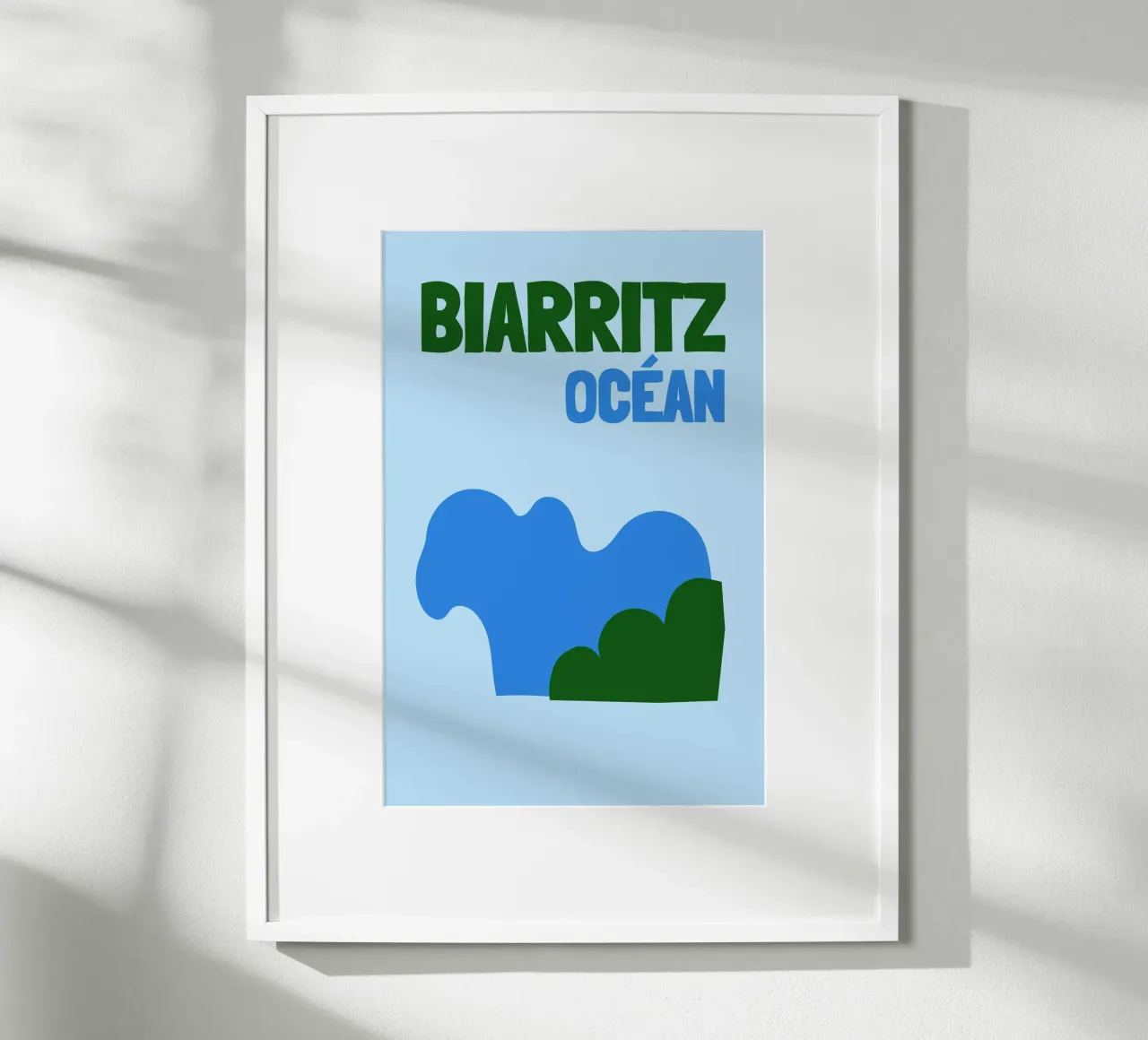 Biarritz Océan Poster - Abstract Waves, Basque Coast Vibes poster by NorwesClub