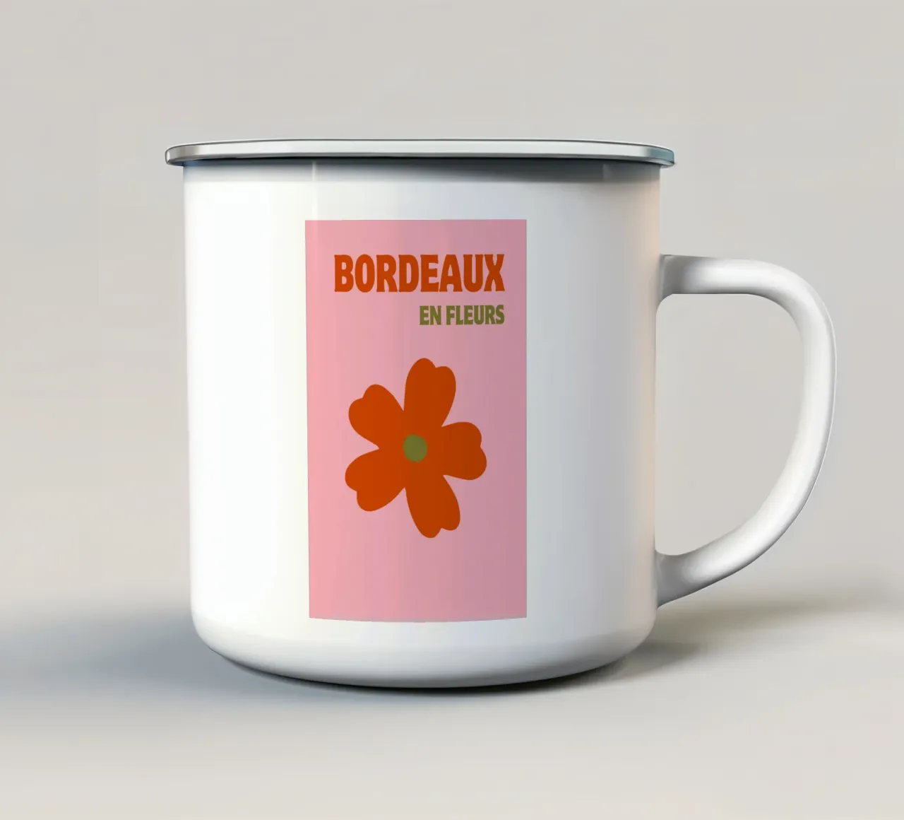 Indie Blooms: Bordeaux Flower Power - Botanica minimalista A tazza in smalto da NorwesClub