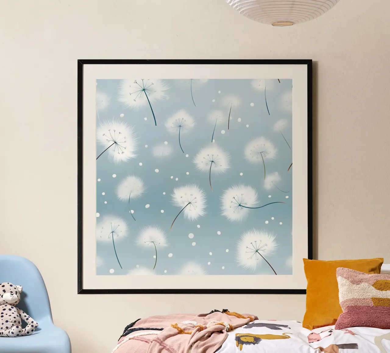 Sussurri di denti di leone bianchi poster da Botanical Pattern House