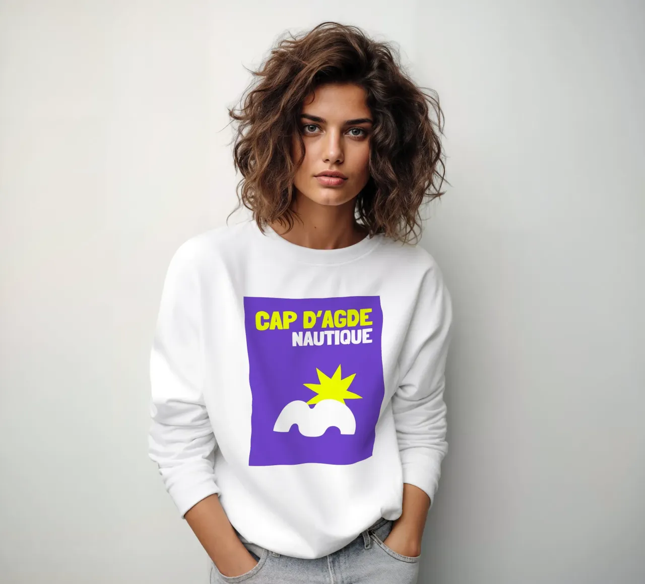 Agde Nautical Vibes: Poster pop art costiero minimalista felpa da NorwesClub