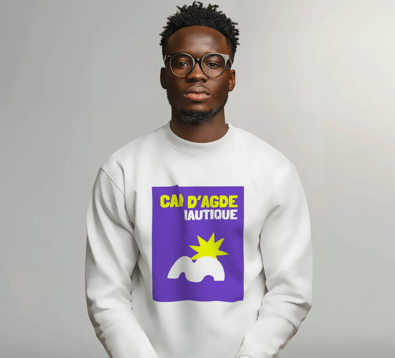 Agde Nautical Vibes: Poster pop art costiero minimalista felpa da NorwesClub