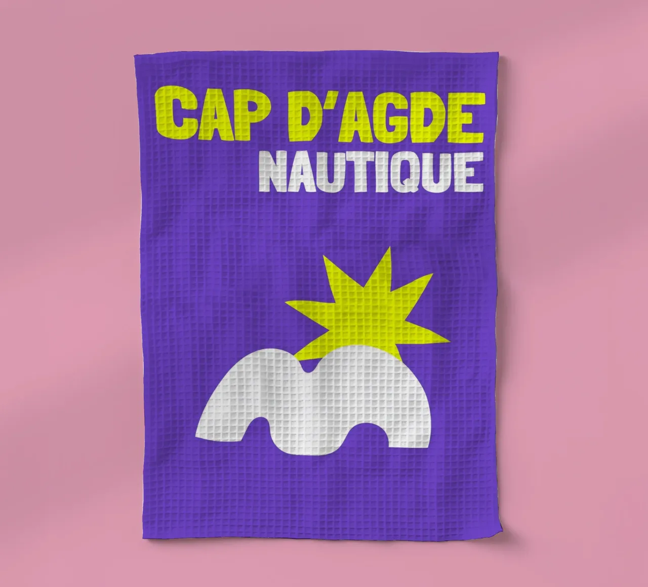 Agde Nautical Vibes : Poster Pop Art Minimaliste Côtier torchon de NorwesClub