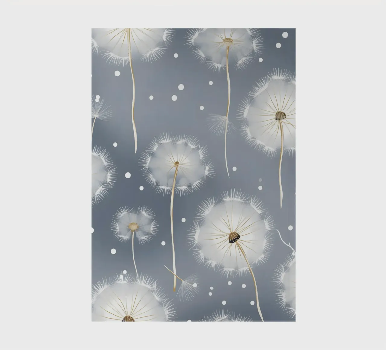 Whispers of White Dandelions notebook by Botanical Pattern House