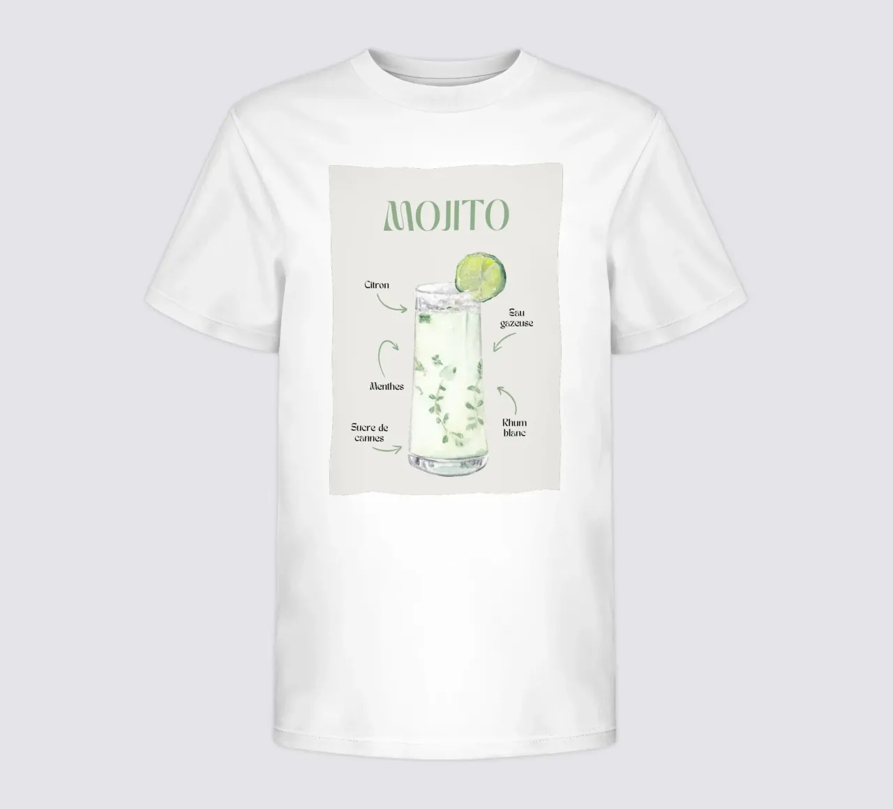 Mojito-Klassiker: Erfrischendes Aquarell-Cocktail-Rezept Drucken Kinder T-Shirt von NorwesClub