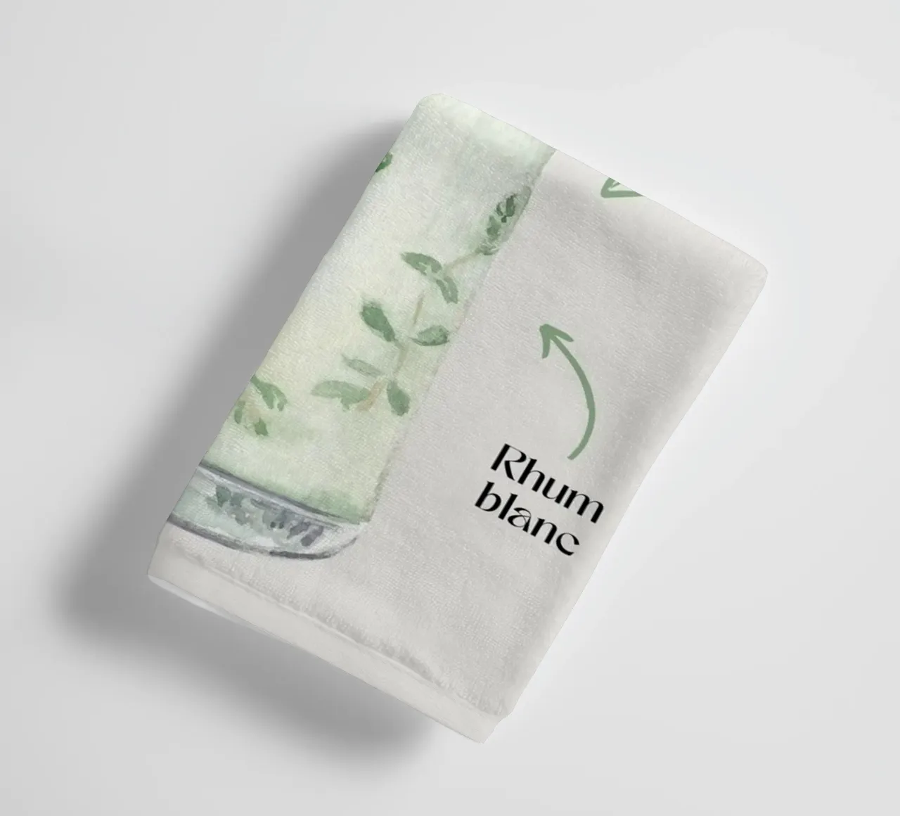 Mojito Classic: Refreshing Watercolor Cocktail Recipe Print towel by NorwesClub