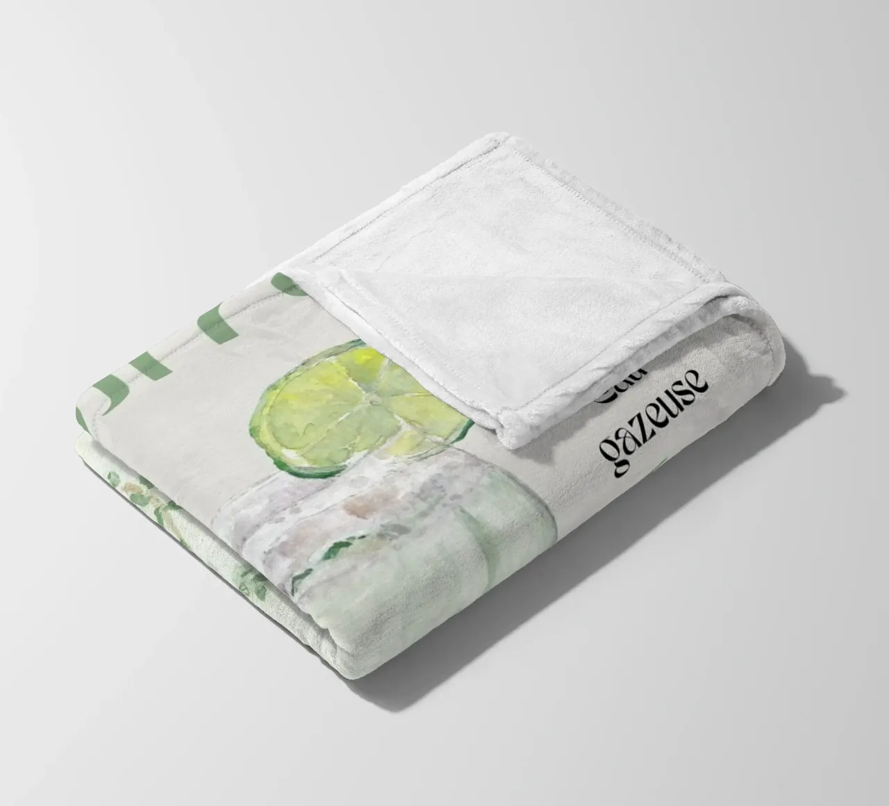 Mojito Classic: Refreshing Watercolor Cocktail Recipe Print fleece blanket by NorwesClub
