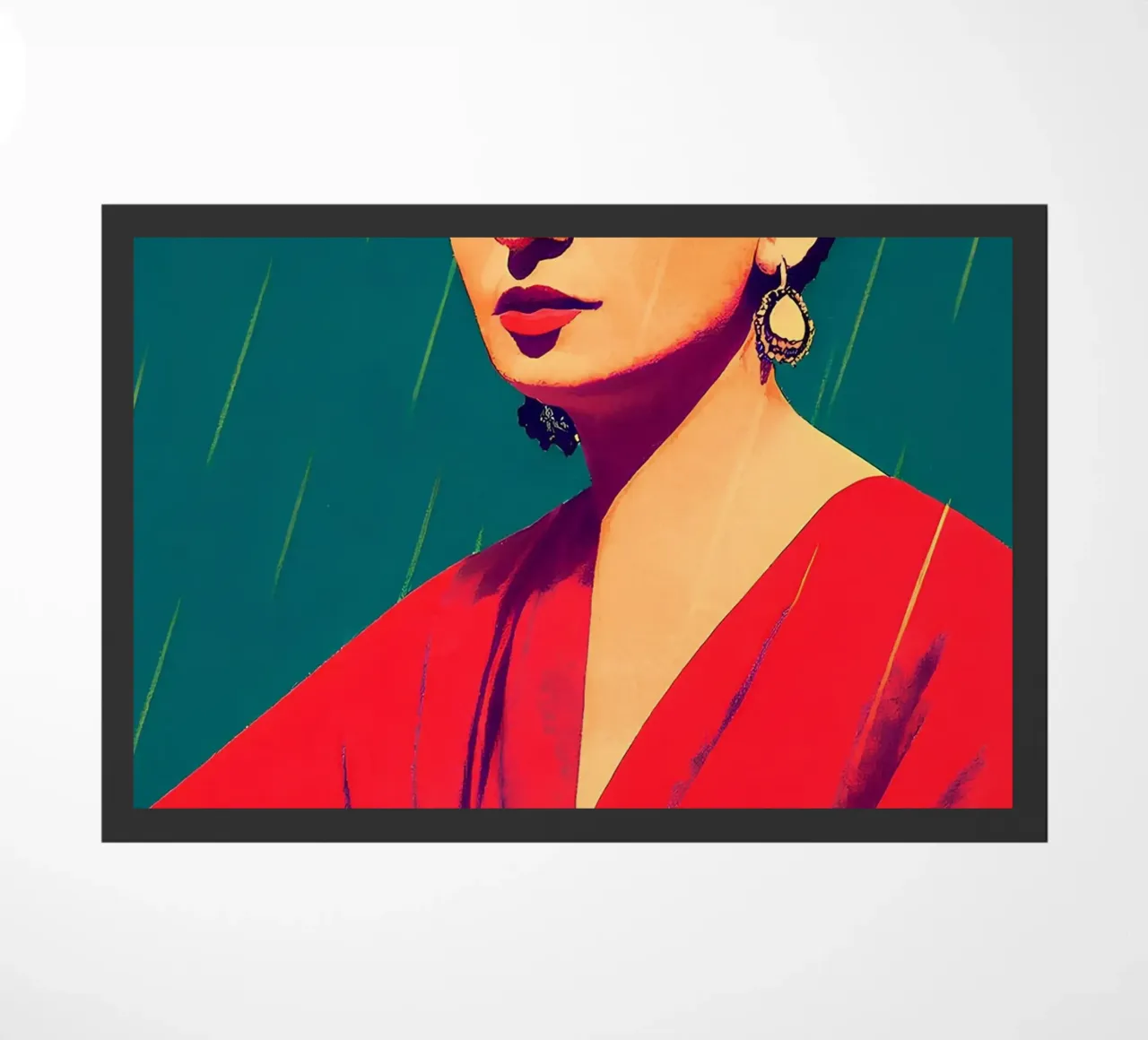 Frida Kahlo Neo-Pop - Bold, Iconic, Vibrant Digital Art doormat by NorwesClub