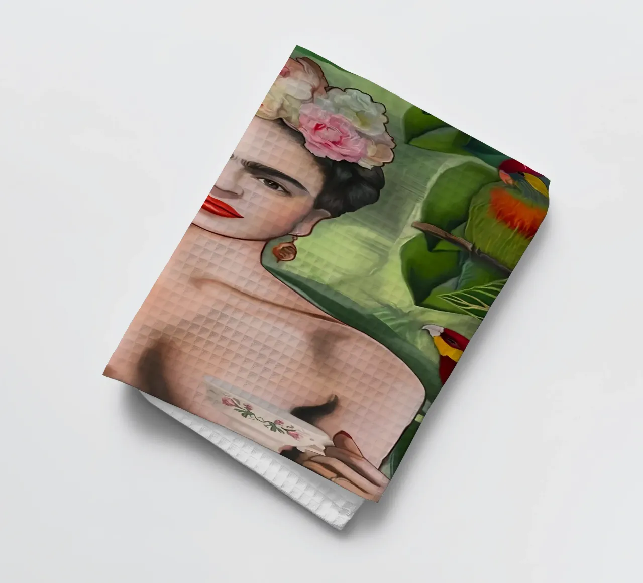 Frida Kahlo Tropical Pop - Exotic, Vibrant, Boho Chic Art tea towel by NorwesClub