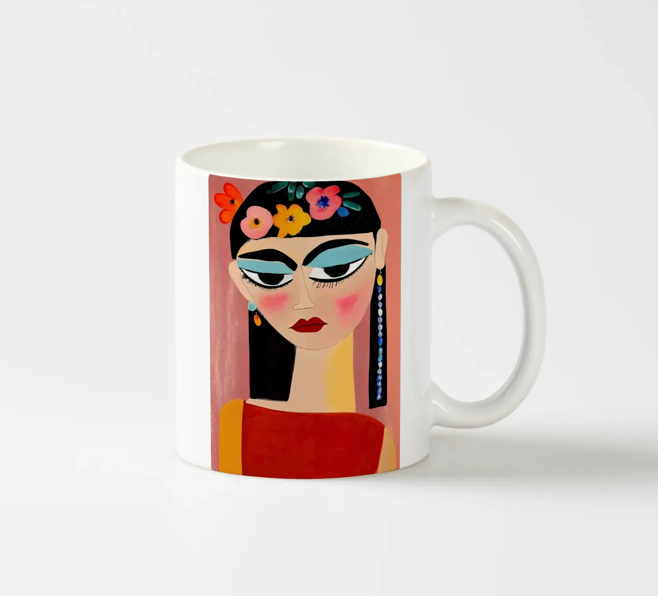 Portrait d'art populaire moderne - Visage audacieux, coloré, abstrait Ar mug en céramique de NorwesClub