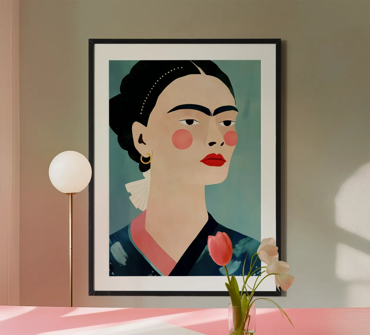 Frida Kahlo Stylized Portrait - Modern, Minimalist, Expressi hahnemühle by NorwesClub