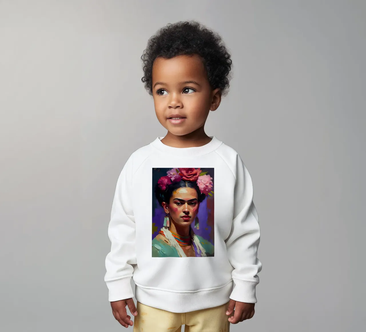 Ritratto espressionista di Frida Kahlo - Audace, testurizzato, colorato felpa neonato da NorwesClub