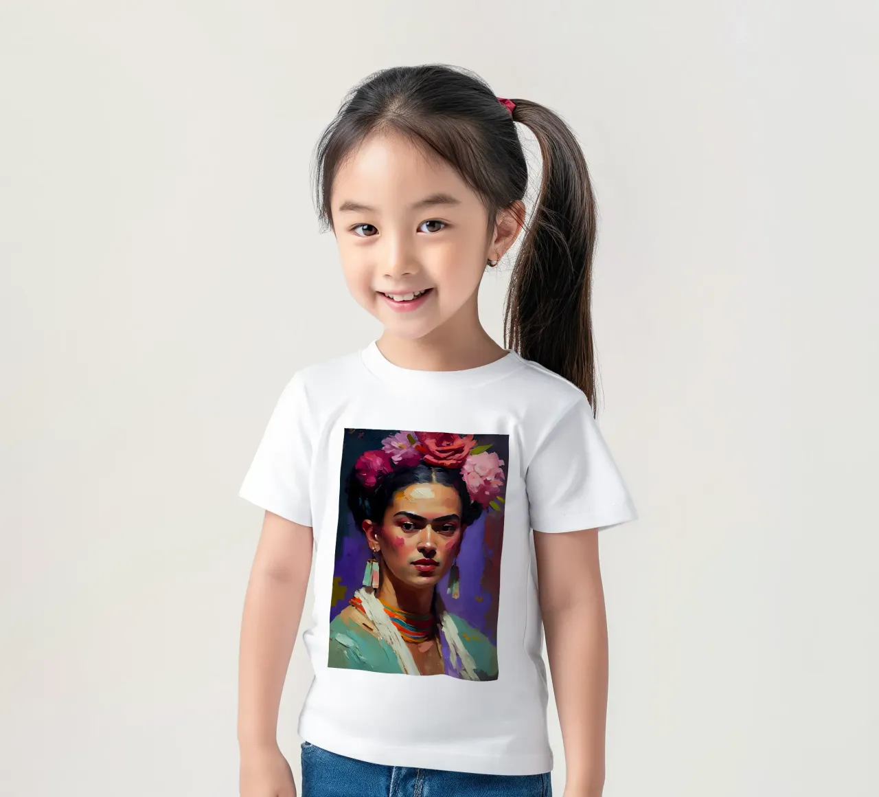 Frida Kahlo Expressionist Portrait - Bold, Textured, Colorfu kids t-shirt by NorwesClub