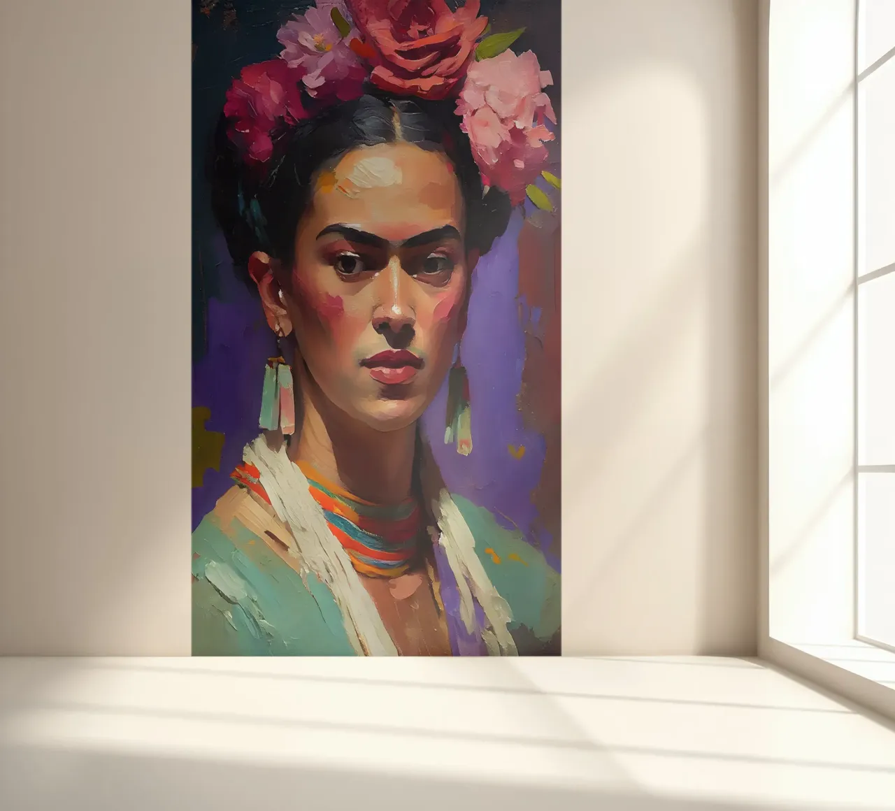 Frida Kahlo Expressionist Portrait - Bold, Textured, Colorfu photo wallpaper by NorwesClub