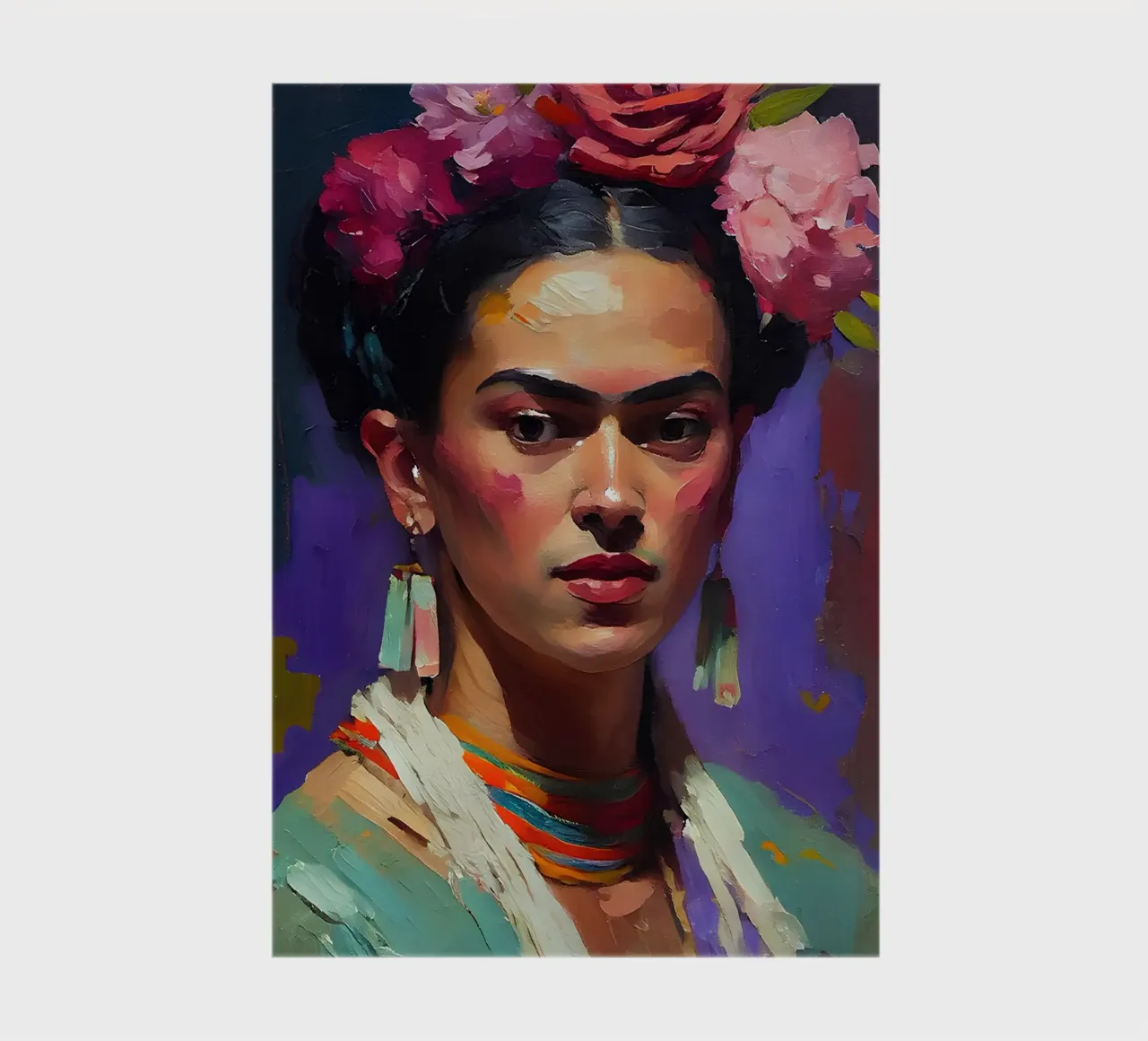 Frida Kahlo Expressionist Portrait - Bold, Textured, Colorfu notebook by NorwesClub