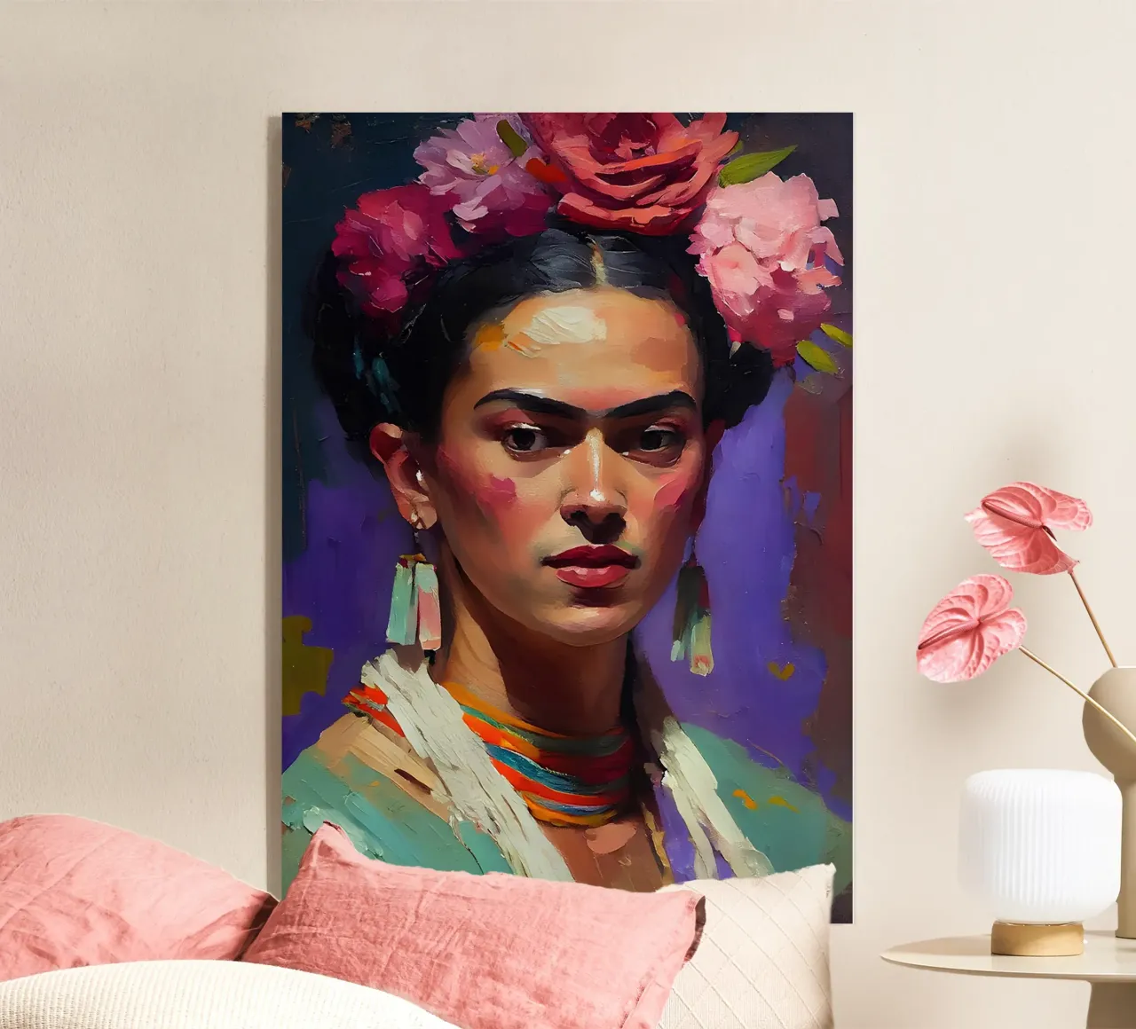 Frida Kahlo Expressionist Portrait - Bold, Textured, Colorfu acrylic glass by NorwesClub