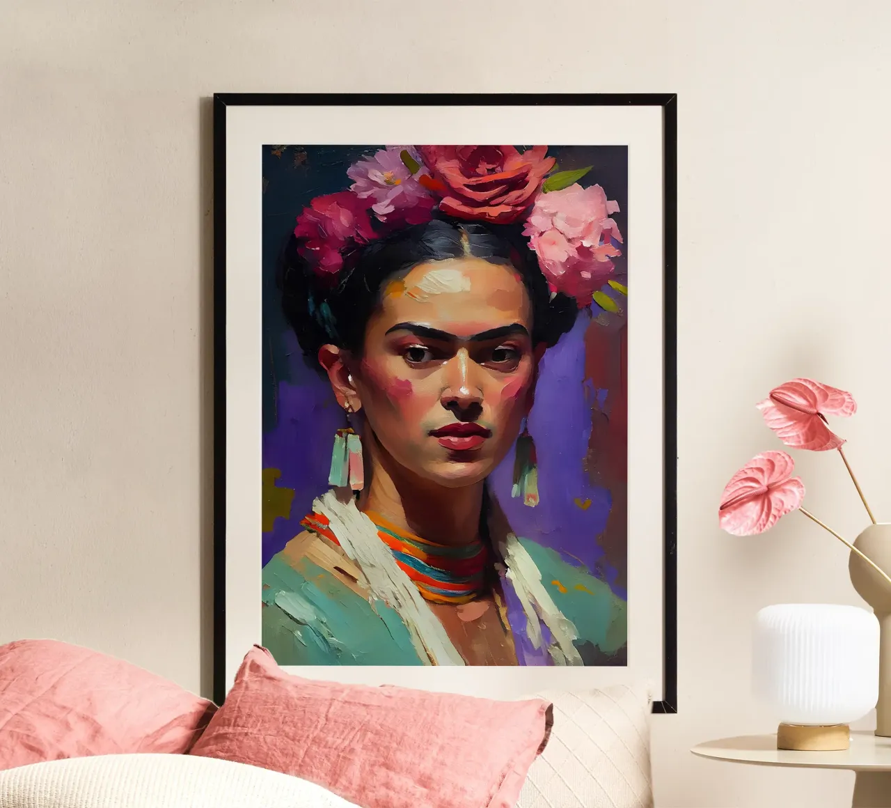 Frida Kahlo Expressionist Portrait - Bold, Textured, Colorfu hahnemühle by NorwesClub