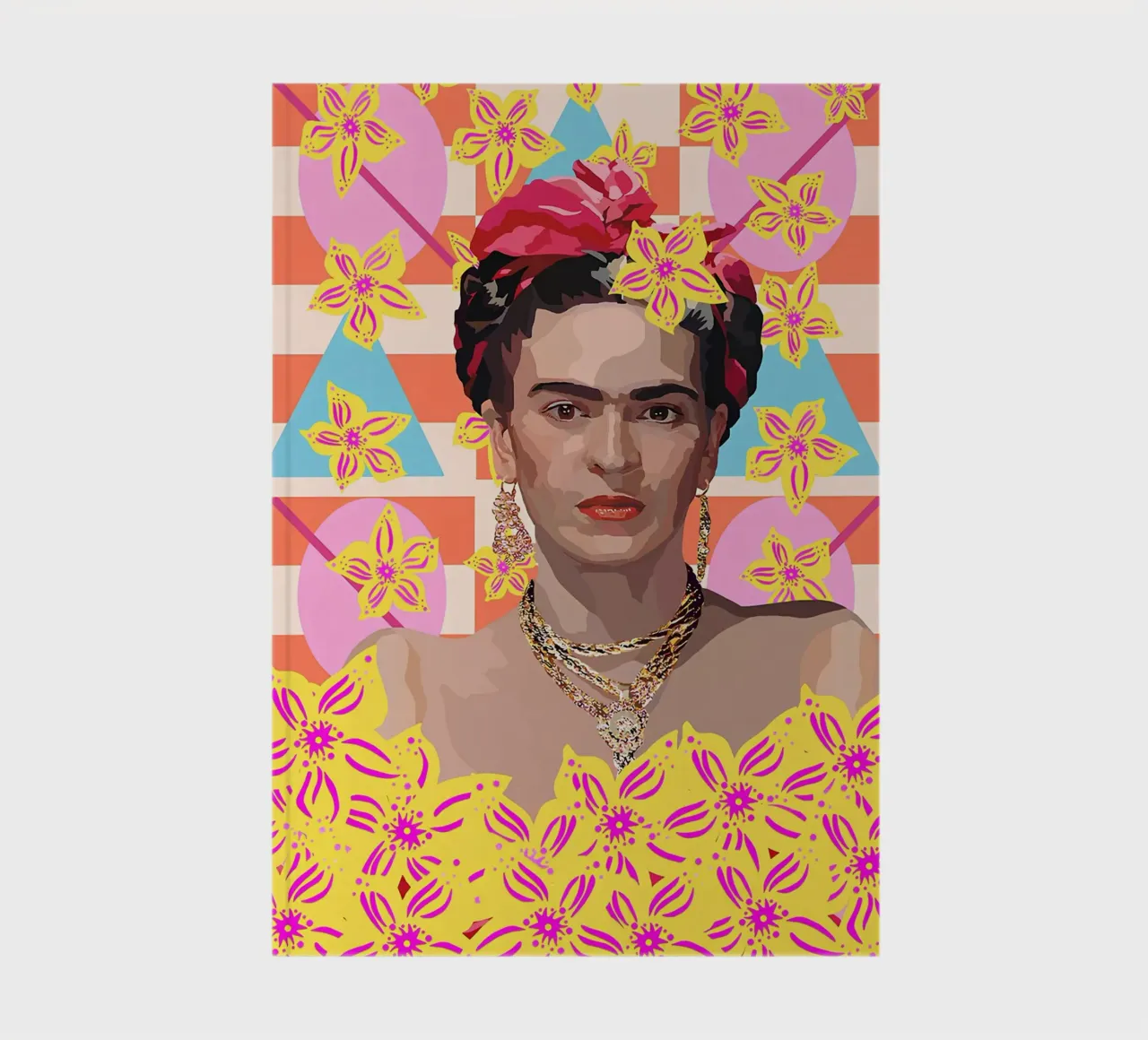 Frida Kahlo Pop Art Portrait - Vibrant Floral Modern Icon Pr notebook by NorwesClub