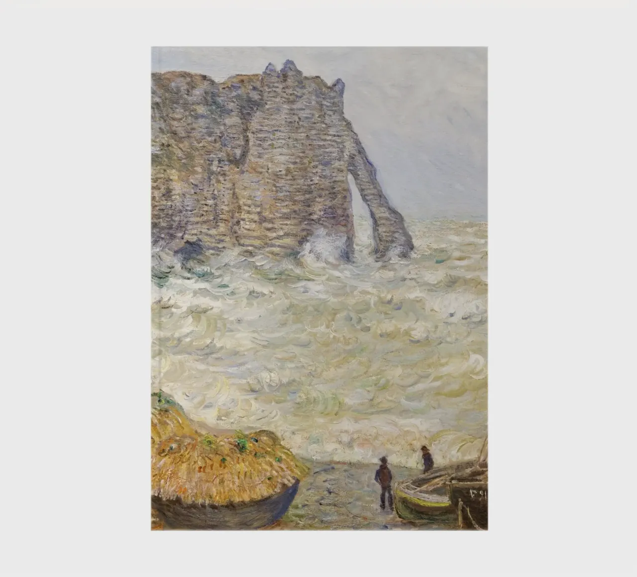 Das stürmische Meer von Claude Monet in Étretat (1883) Notizbuch von Monet Art Prints