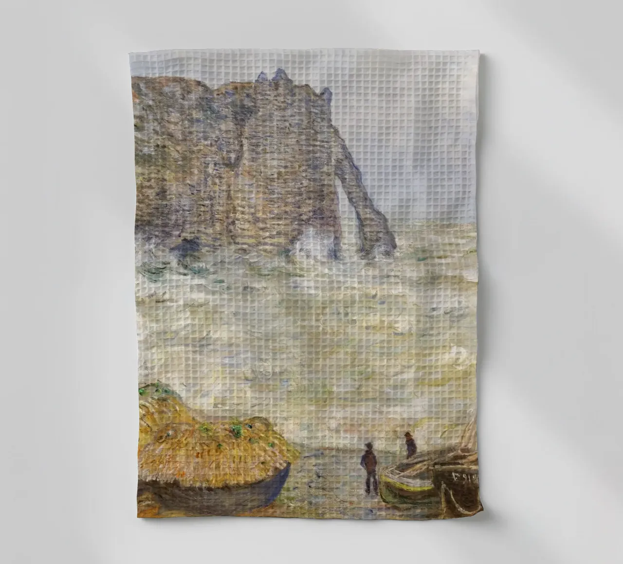 Il mare in tempesta di Claude Monet a Étretat (1883) canovaccio da cucina da Monet Art Prints