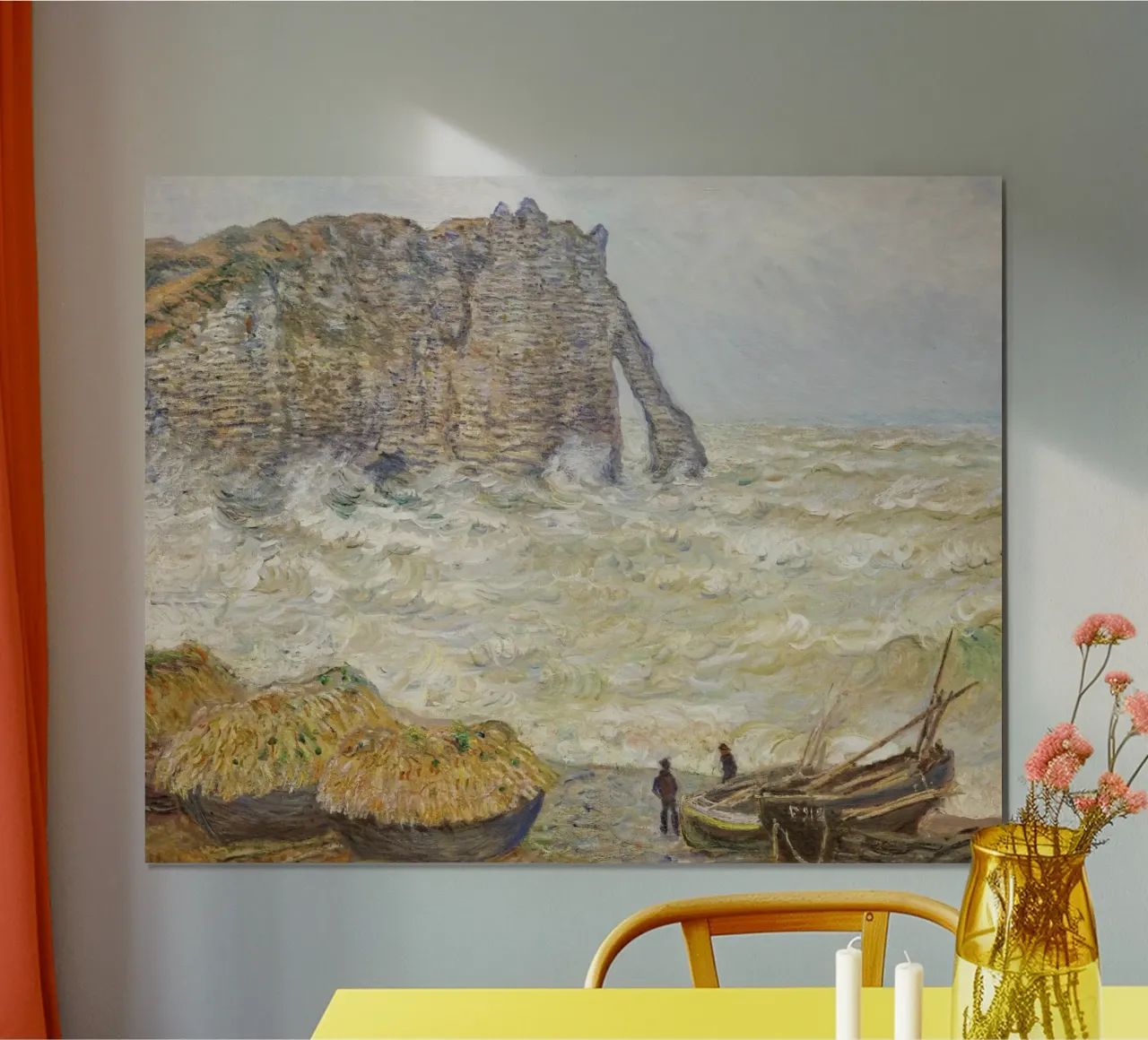 Il mare in tempesta di Claude Monet a Étretat (1883) carta hahnemühle da Monet Art Prints