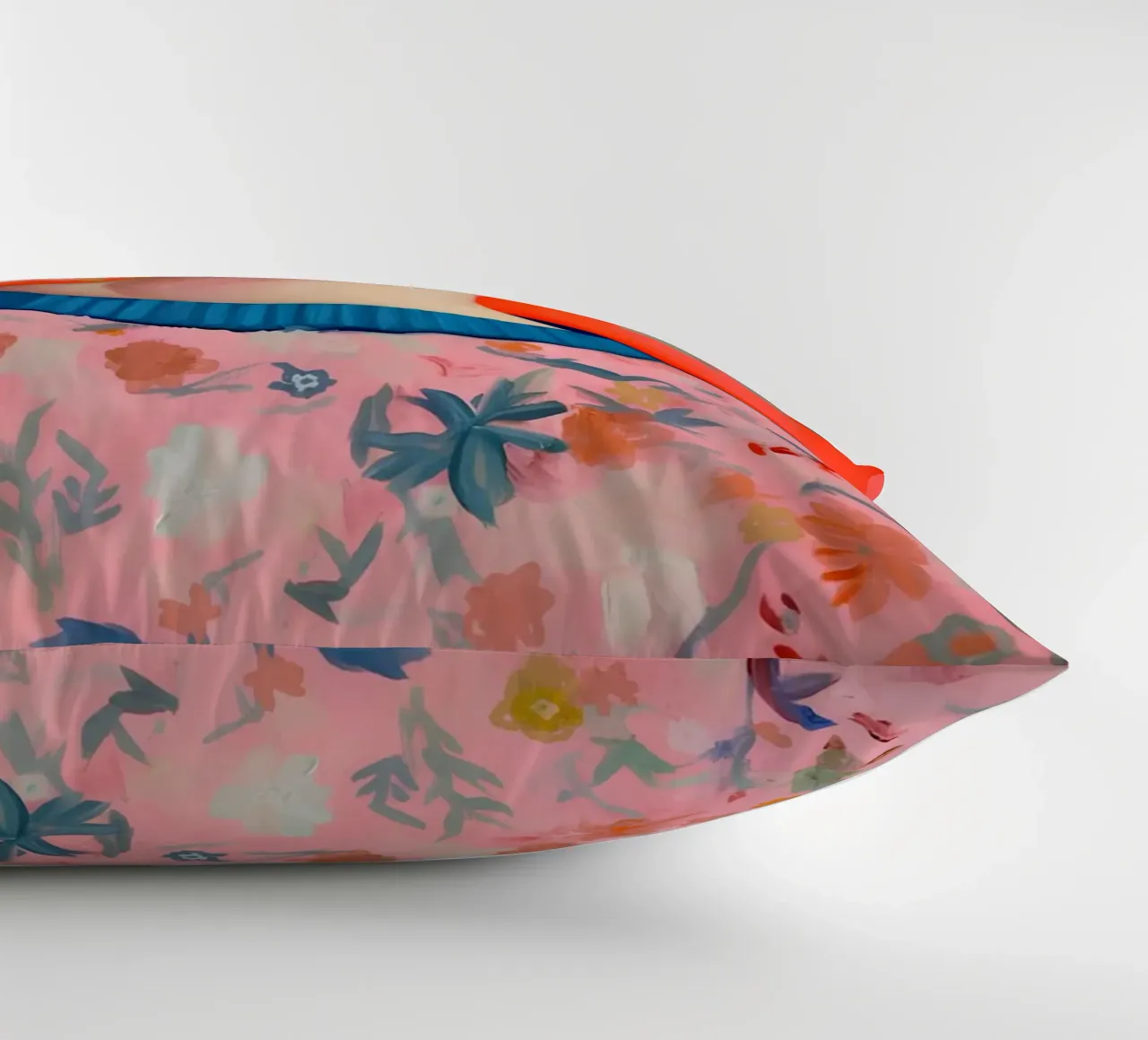 Ritratto contemporaneo di Frida Kahlo - Fiori vivaci e colori caldi cuscino da NorwesClub
