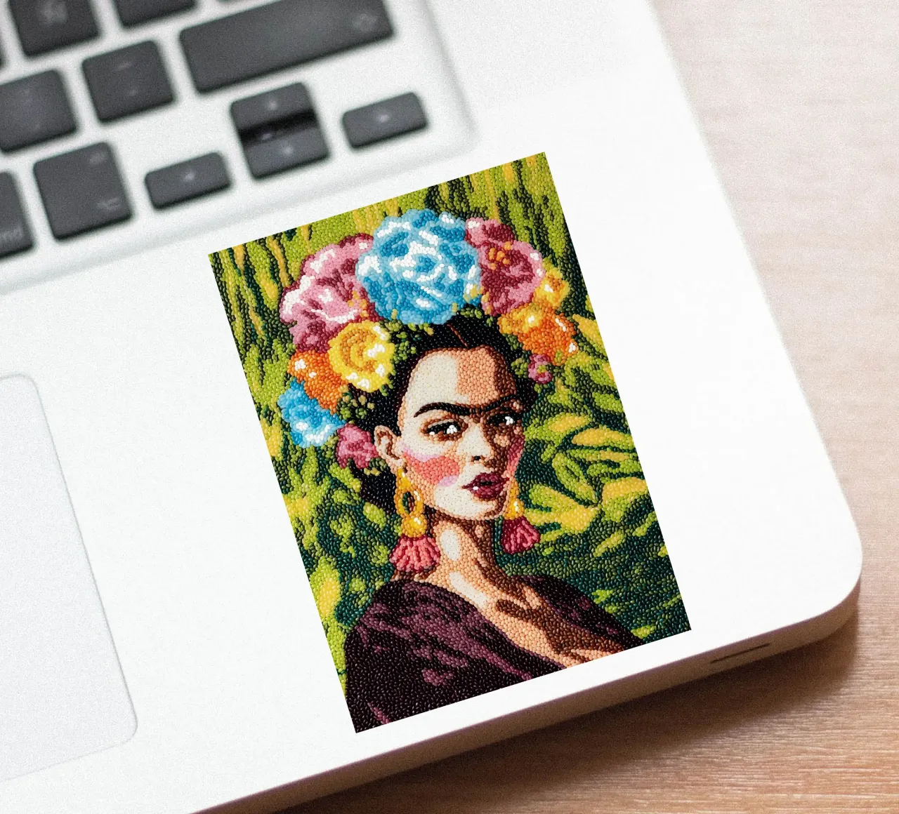 Frida Kahlo Textured Art - Pointe à l'aiguille unique Style Pop Icon autocollant de NorwesClub