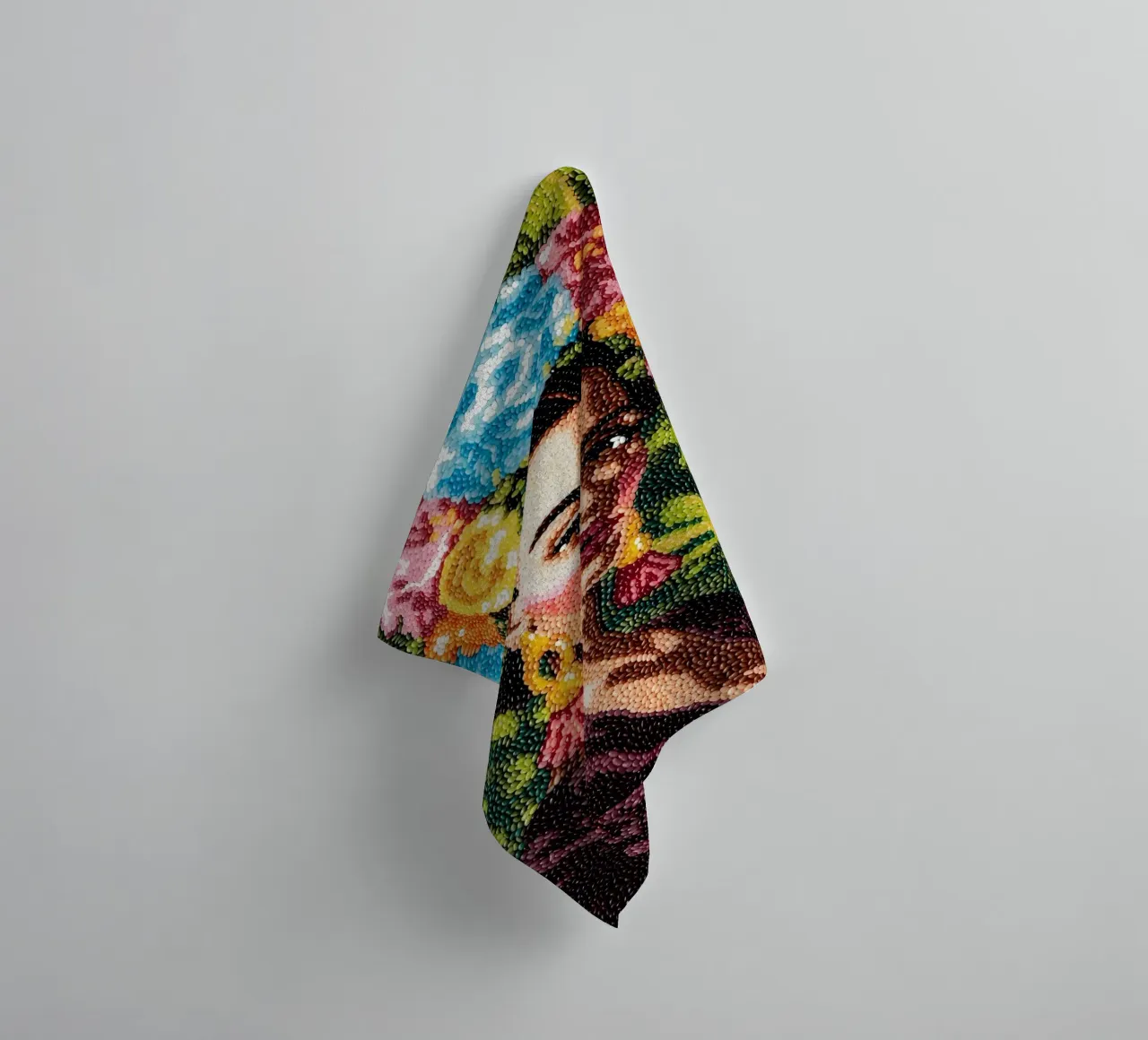 Frida Kahlo Textured Art - Pointe à l'aiguille unique Style Pop Icon serviette de bain de NorwesClub