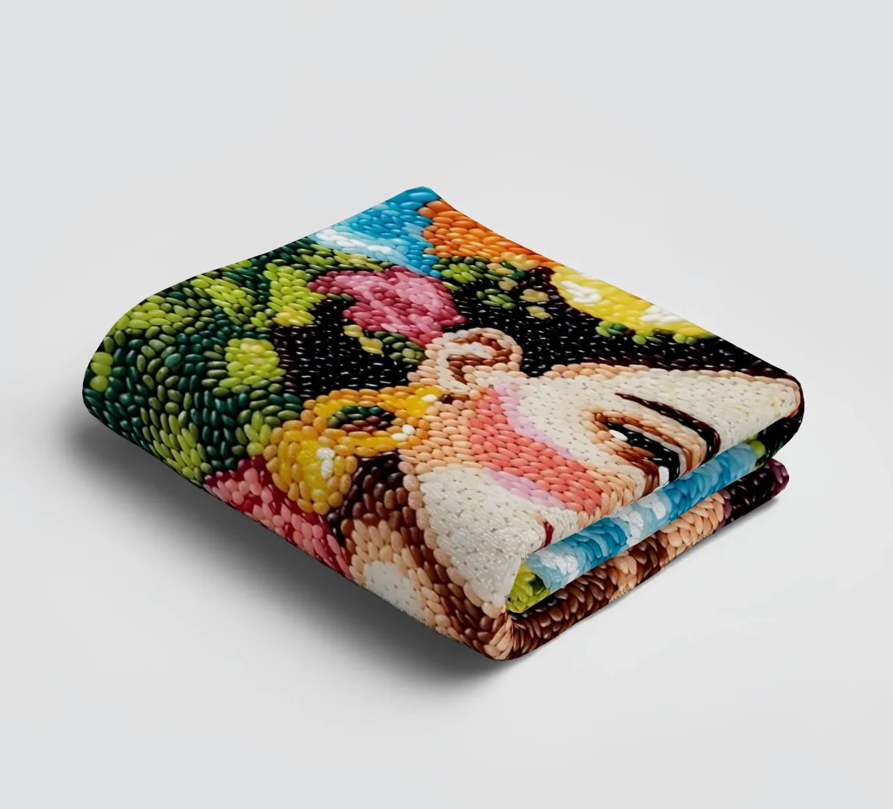 Frida Kahlo Textured Art - Pointe à l'aiguille unique Style Pop Icon serviette de bain de NorwesClub