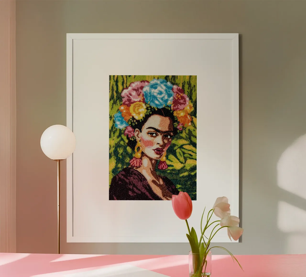 Frida Kahlo Textured Art - Pointe à l'aiguille unique Style Pop Icon hahnemühle de NorwesClub