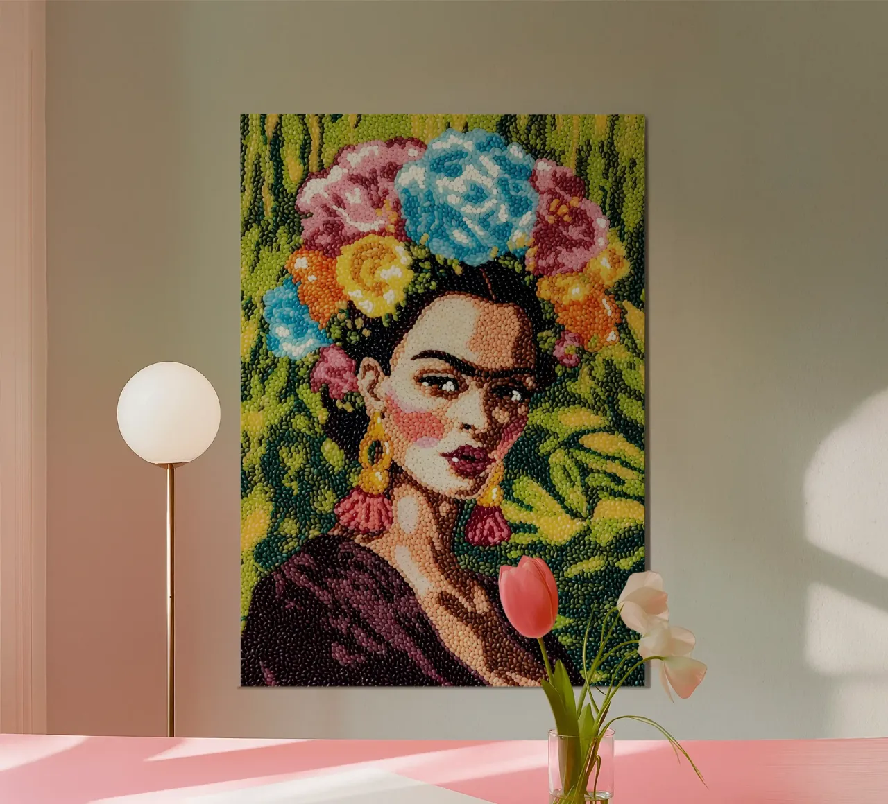 Frida Kahlo Textured Art - Pointe à l'aiguille unique Style Pop Icon hahnemühle de NorwesClub