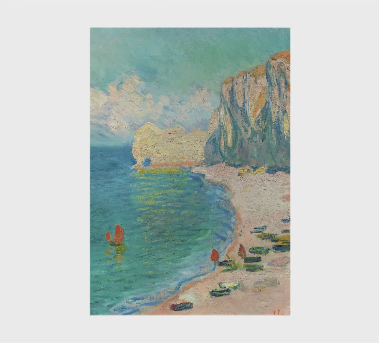 The Beach and the Falaise d'Amont (1885) by Claude Monet notebook by Venus Art