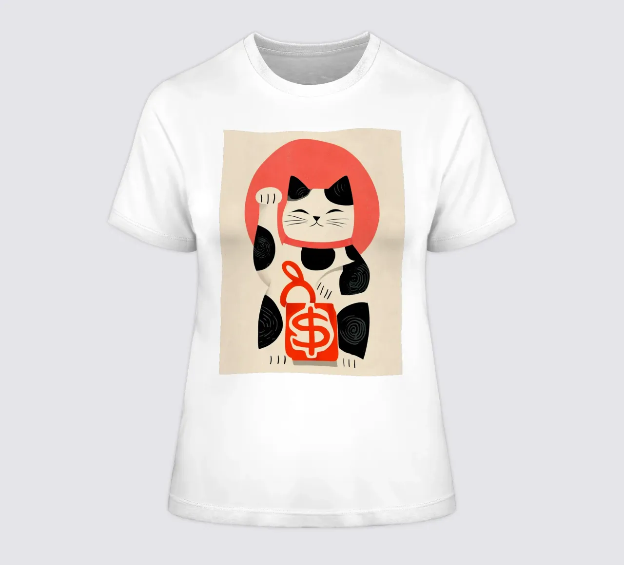 Maneki-neko | El gato de la suerte con monedero camiseta de mujer de Autofocus