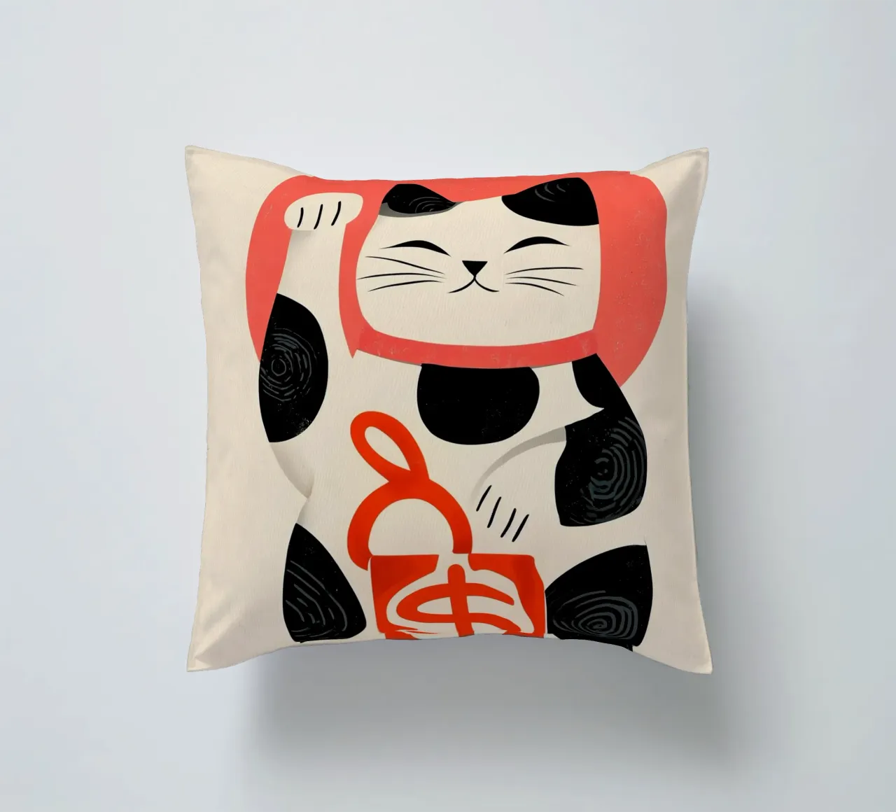 Maneki-neko | Il gatto fortunato con la borsa cuscino da Autofocus