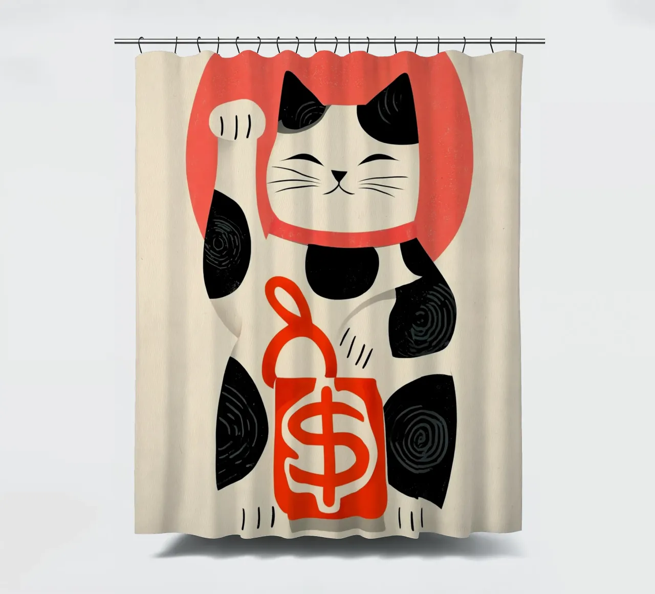 Maneki-neko | Il gatto fortunato con la borsa tenda da doccia da Autofocus