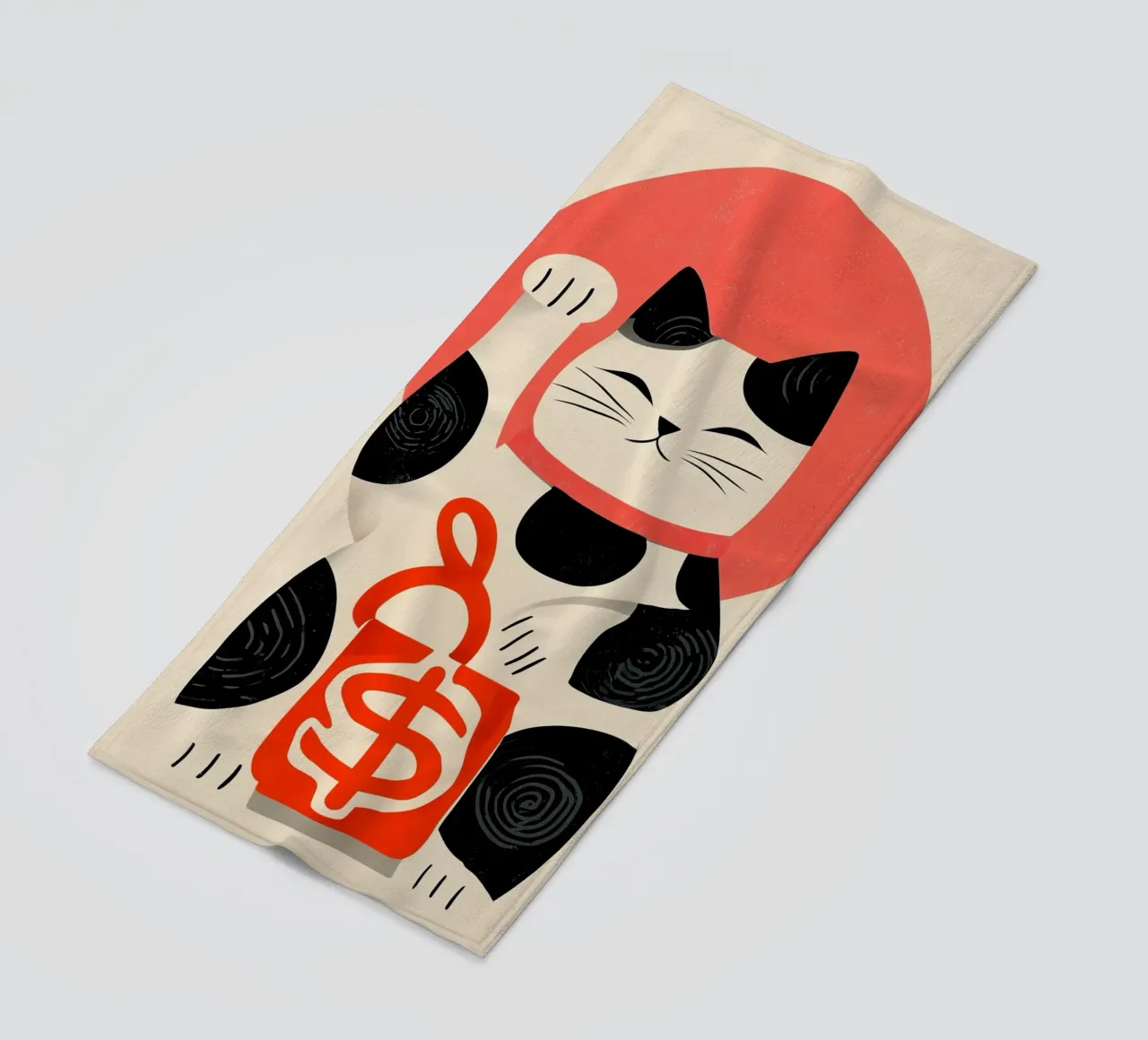 Maneki-neko | Il gatto fortunato con la borsa telo mare da Autofocus