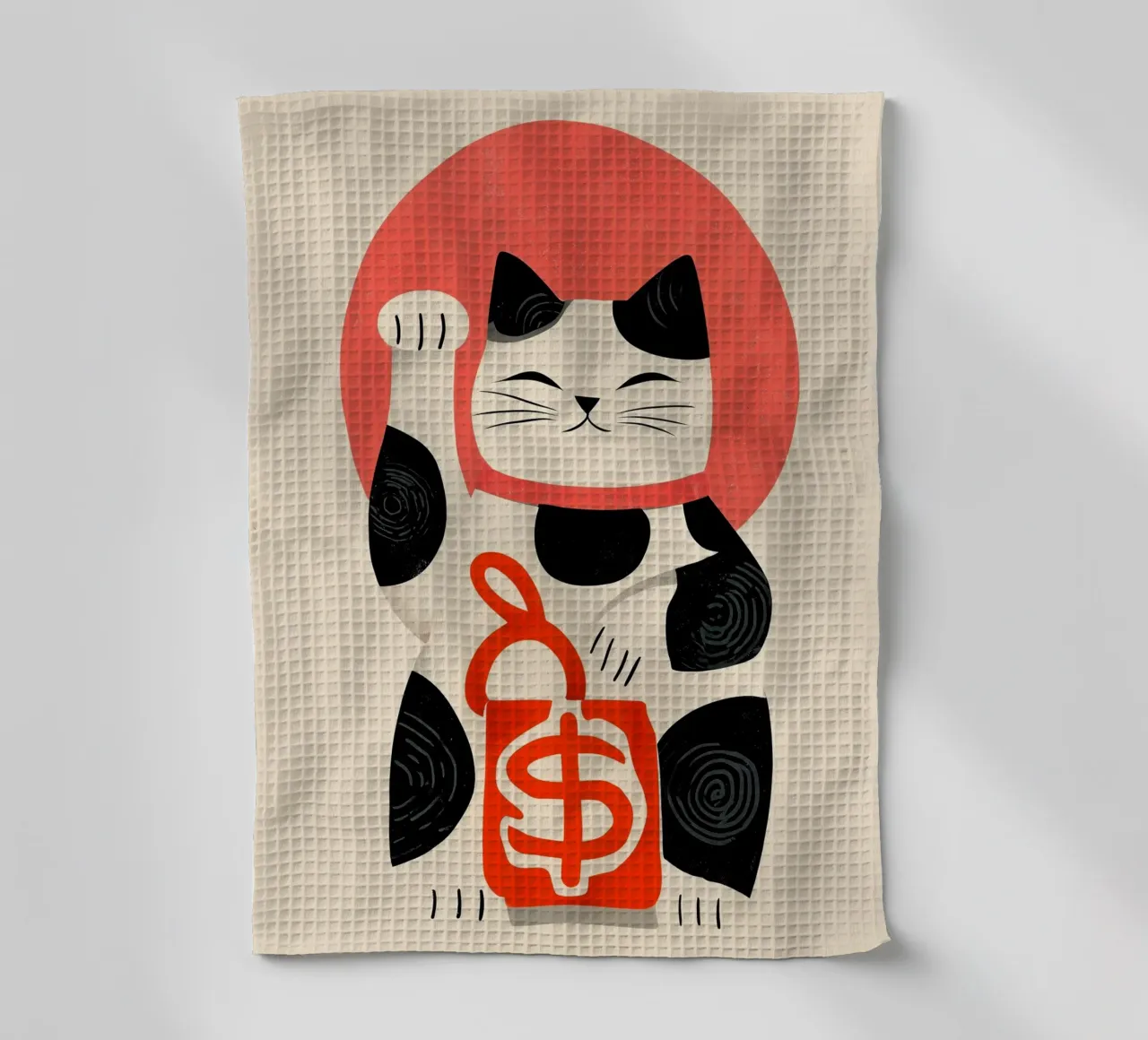 Maneki-neko | Il gatto fortunato con la borsa canovaccio da cucina da Autofocus