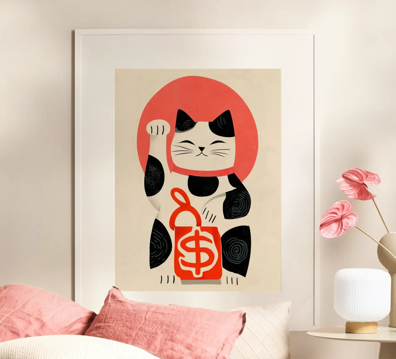 Maneki-neko | Il gatto fortunato con la borsa poster da Autofocus