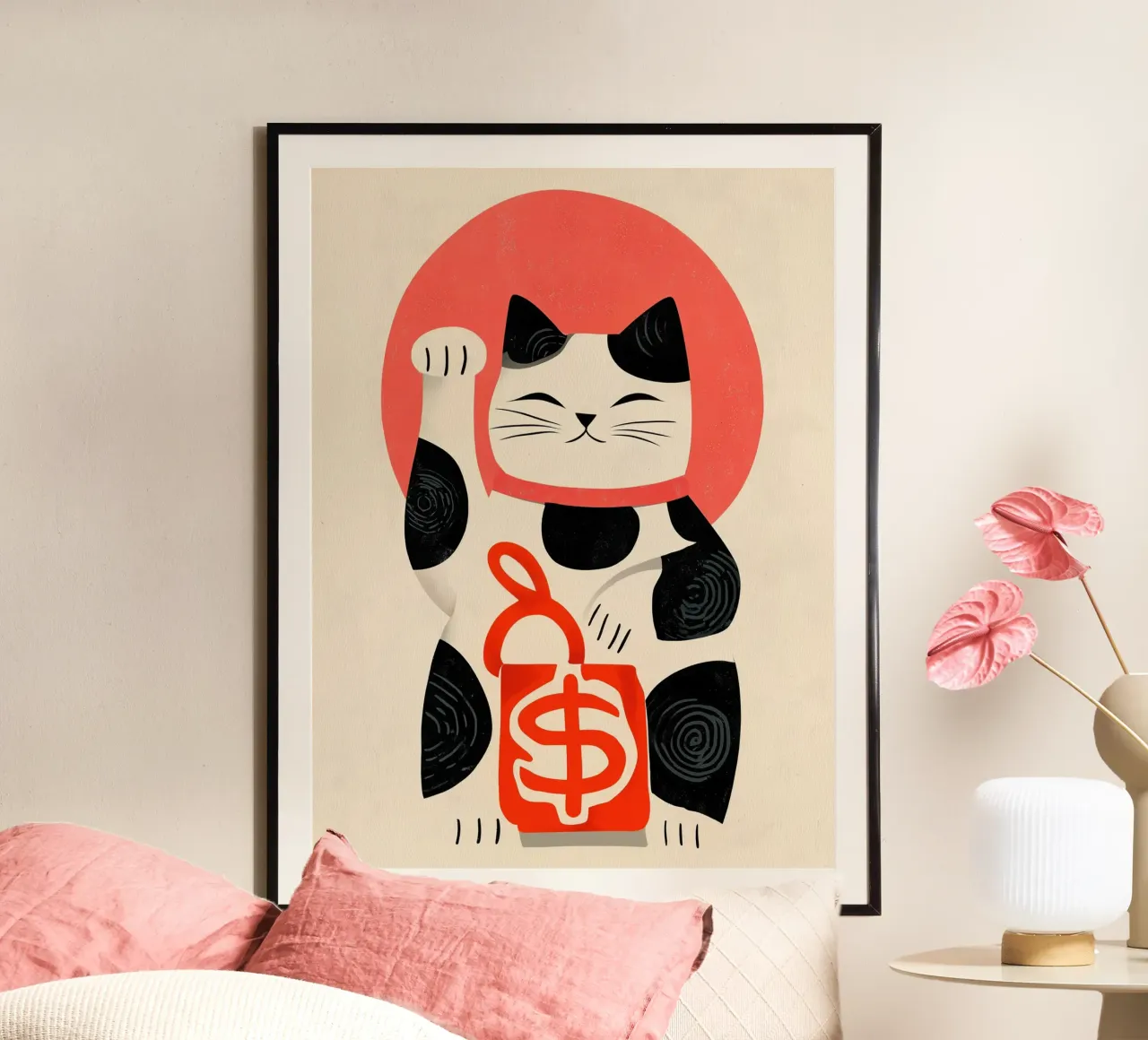 Maneki-neko | Il gatto fortunato con la borsa poster da Autofocus