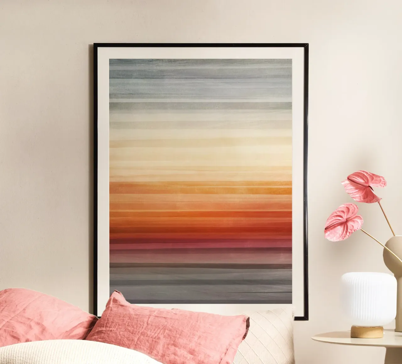 Color Stripes no. 8 poster con telaio in alluminio da adrianooliveira