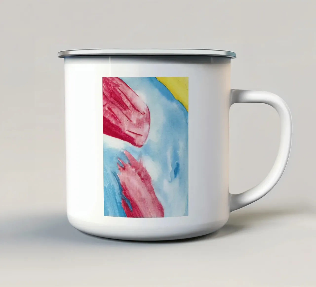 Yellow, Red, Blue tazza in smalto da Aviwe Apleni
