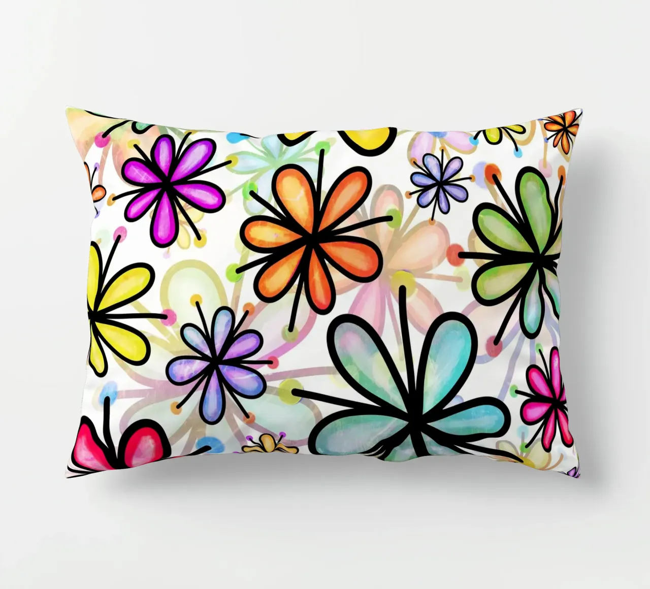 Caprichosos garabatos de margaritas cojín de Botanical Pattern House