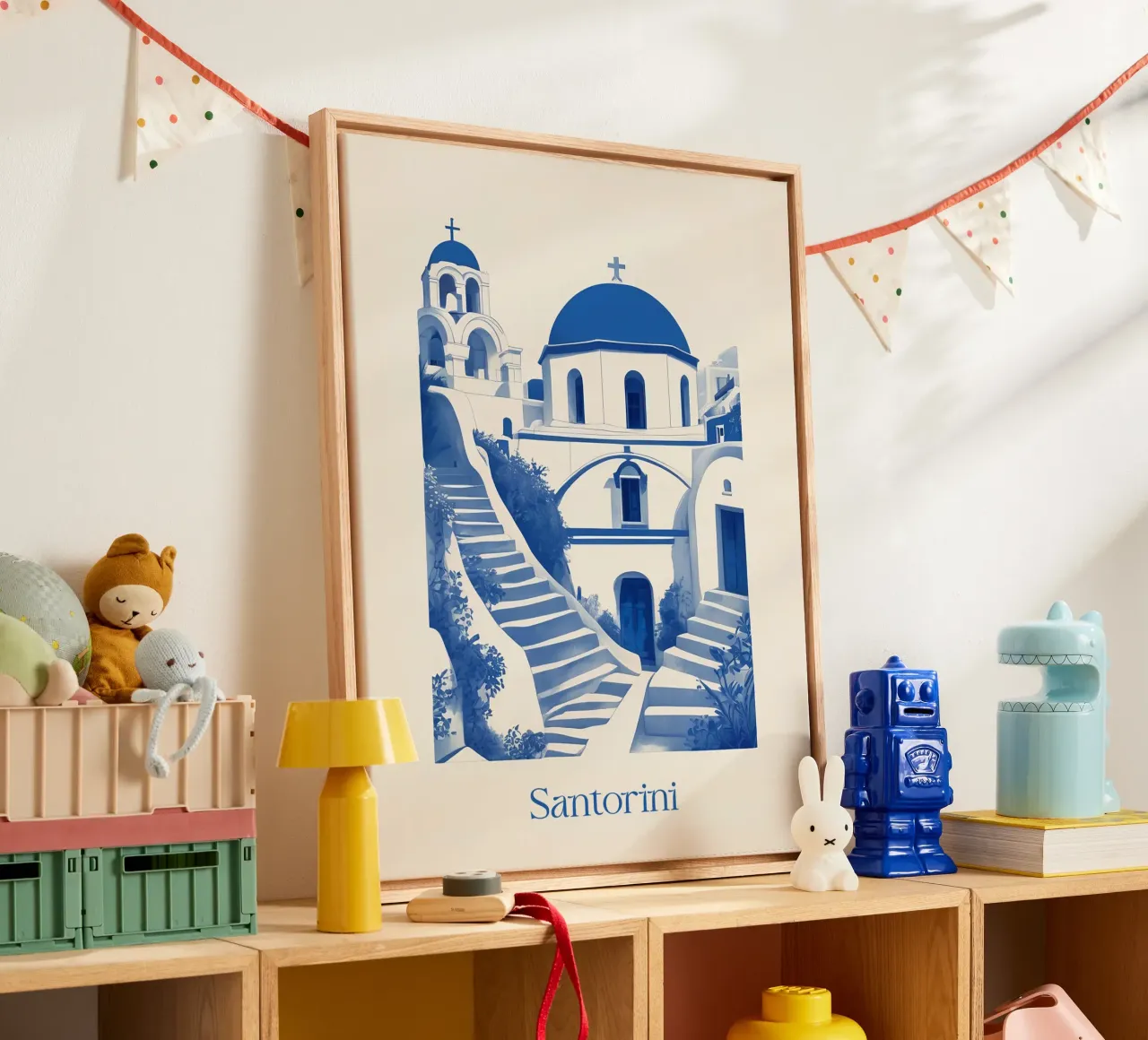 Santorini tela da Indigo Rain